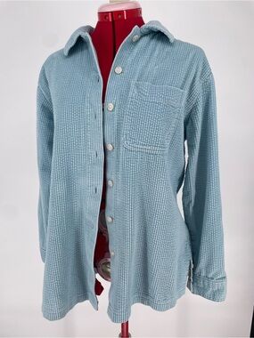 Light Blue L.L. Bean Corduroy Casual Cotton Shirt Jacket / Shacket Button Down